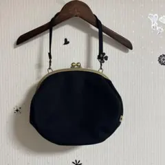 ayanokoji がま口ハンドバッグ　ブラック　黒