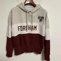 Champion FORDHAM フード付きパーカー ベージュ/バーガンディ L