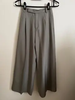 Heatherグレー ワイドパンツ ゴムウエスト