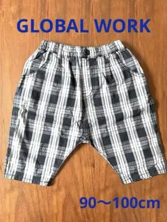 美品❗️GLOBALWORK チェック　ハーフパンツ　90〜100サイズ