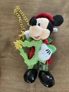 ミッキーマウス クリスマスぬいぐるみバッジ