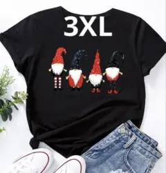 当日発送Tシャツクリスマス黒3XL
