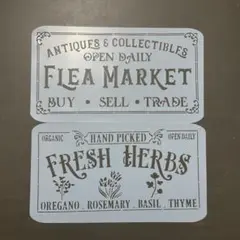 【ネコポス当日翌日発送】ステンシルシート　英字　ファームハウス風　3