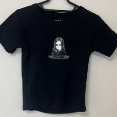 X-girl Tシャツ ブラック 半袖 ロゴ Sサイズ　ミニT ショート丈のサムネイル