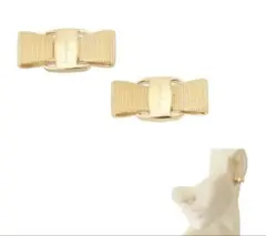 Salvatore Ferragamo ヴァラ リボン ピアス ゴールドのサムネイル