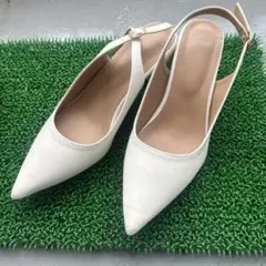 結婚式 前撮り 白 パンプス 40