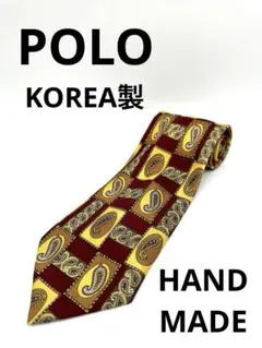 美品 90s POLO Ground ネクタイ KOREA製 シルク100%のサムネイル