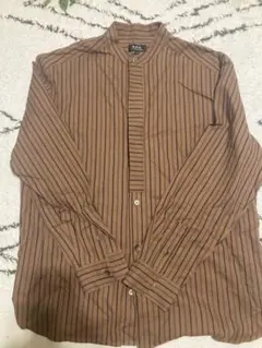 美品　A.P.C. ブラウンストライプ 長袖シャツ M