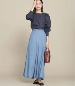 ナノユニバース CIRCLE DENIM フレアスカート デニム調スカート 38