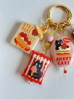 ストラップ キーホルダー 黒猫