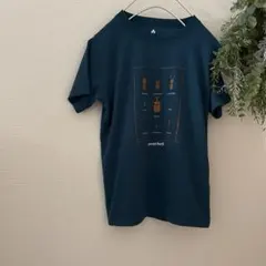 美品　mont-bell 昆虫デザイン Tシャツ　130サイズ　ブルーグリーンのサムネイル