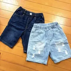 デニムハーフパンツ 110サイズ 2枚セット
