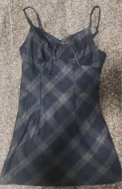 森ガール チェック柄 フェアリーグランジ キャミワンピ 重ね着