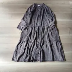 ご専用　◼️ESCAR◼️エスカー　デニム前開きティアードワンピース