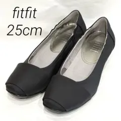 fitfit 超撥水ヒールアップバレエパンプス ブラック 25cmのサムネイル