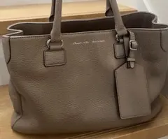 A.D.M.J. トートバッグ 肩掛け レザー シボ革 トープ A4◎のサムネイル