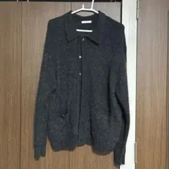 WYM LIDNM モヘアブレンドニットシャツカーディガン ブラック M