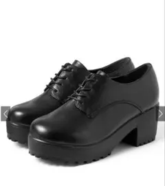 厚底レースアップシューズ ブラック ci234 GRL