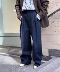 6(ROKU) ワイドデニムパンツ インディゴ 34サイズ