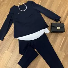 PLST ネイビーセットアップ　パンツスーツ セレモニースーツ