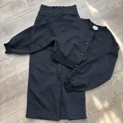 ブラック キルティング スカートセットアップ F