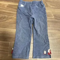 ミキハウス ウサギ刺繍デニムパンツ 100cm