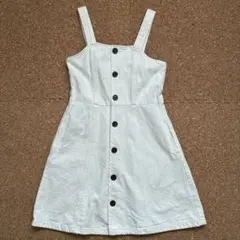 子供服 女の子 130 ノースリーブワンピース 春秋 ホワイト GU
