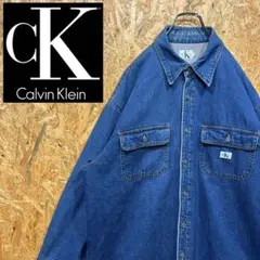 送料無料 カルバンクライン 刺繍ロゴ 激レア ゆるだぼ00s デニムジャケット