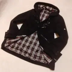（美品）BURBERRY  BLACK LABEL ダッフルコート　メンズ  M 入手困難 バーバリーブラックレーベル シャドーチェックダッフル