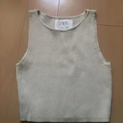 ZARA キッズ リブタンクトップ ベージュ