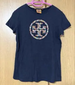 ❤️Tory Burch フラワーロゴ半袖Tシャツ ネイビーのサムネイル