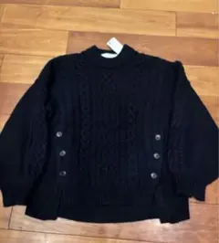 タグ付新品　GU ロク　rokh ネイビー ケーブルニット L 定価4990円