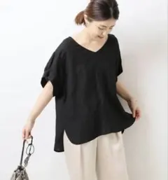 新品◇DOORS◇リネンブレンドドロストチュニック《INK BLK》 - メルカリ