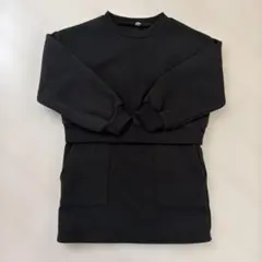 ブラック セットアップ風　長袖ワンピース 110 ミニワンピ