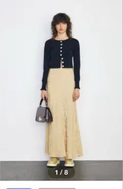 moussyサテンジャガードロングスカートＳ