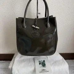 LONCCHAMP ロゾ　トートバッグ　エナメルレザー