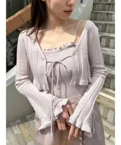 SNIDEL  カップインワンピース＆カーディガンセットアップ SNIDEL（スナイデル）の「シアーカーデ&カップインキャミSET