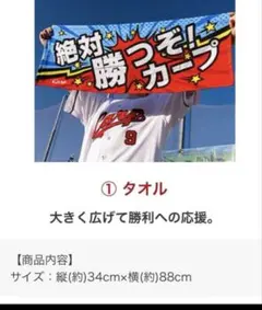 【新品未使用】カープ 応援タオル 絶対勝つぞ　福屋通販のサムネイル