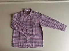 美品 ミキハウス ギンガムチェック シャツ 120 羽織物
