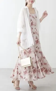 natural couture 裾ボリュームシアーキャミワンピース