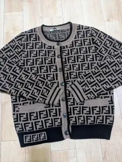 FENDI フェンディ　ズッカ柄　総柄　ニット　カーディガン　36