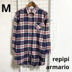 repipi armario ネルシャツ M チェック柄 チュニック ロング丈のサムネイル