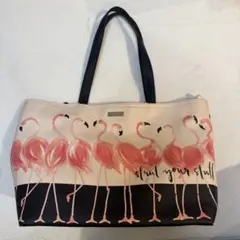【美品】kate spade ケイトスペード トートバッグ フラミンゴ