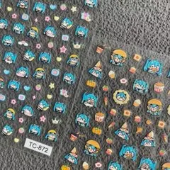 初音ミク　ネイルステッカー　ネイルシール　2枚