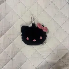 ハローキティ ブラック ぬいぐるみ ミラー キーホルダー
