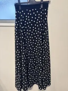 BABYLONE 水玉模様のフレアロングスカート