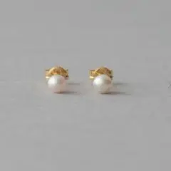 【美品】エテ K18 YG パール ピアス ete 現行品