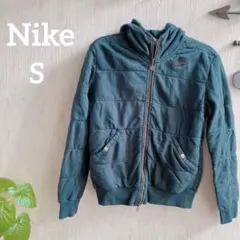 海外古着✨Nike【S】黒 ダークグリーン フード ジャケット ダウン アウター