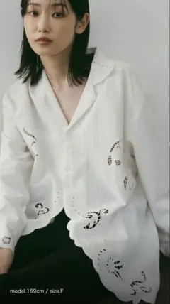 アンヌーク　Cutwork Opencollar Shirt