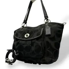 COACH コーチ ショルダーバッグ 2way クロスボディ ターンロック 黒